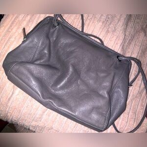 Gray Leather Shoulder Bag crossbody COS designer fall luxury casual purse $400